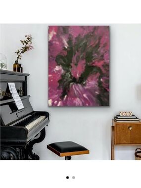 Magenta Abstract Floral Canvas Art